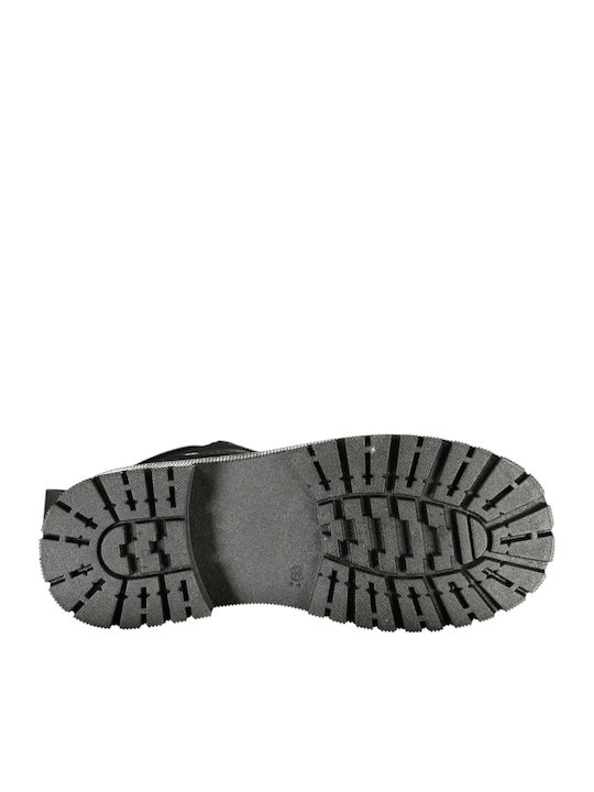 Women's Combat Boots with Fur Black