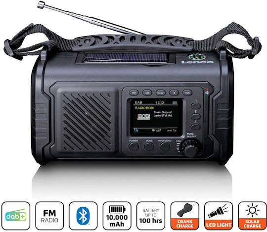 Lenco PDR-055 Φορητό Ραδιόφωνο Επαναφορτιζόμενο DAB+ με Bluetooth Γκρι