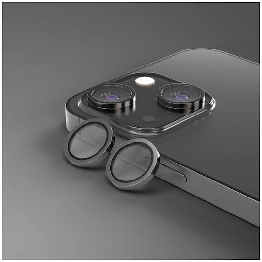 Protector Ring Protecție Cameră Tempered Glass Negru pentru Iphone 14 / 14 Plus