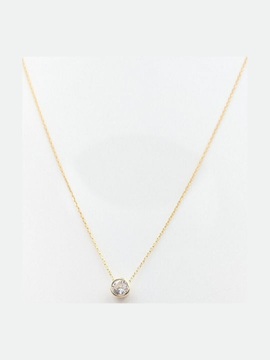 Grekas Halskette Mit Solitärring Aus Vergoldetem Silber Mit Zirkon