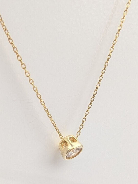 Grekas Halskette Mit Solitärring Aus Vergoldetem Silber Mit Zirkon