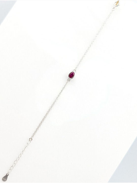 Grekas Women's Silver Chain Bracelet with Zircon