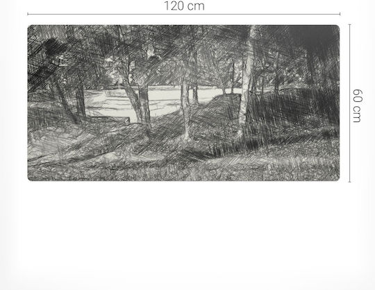 Moderner Rutschfester Fernsehtechnik-Mauspad Forest Sketch 120x60 cm