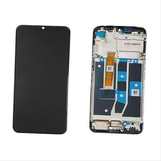 Oppo Οθόνη mit Touch-Mechanismus und Rahmen für OPPO A16, A16S (Schwarz)