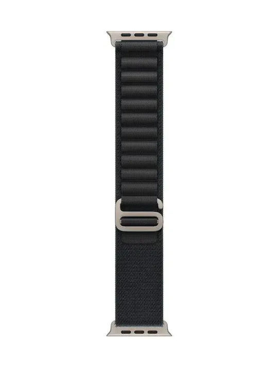 Apple Alpine Loop - L Curea Tesatura Black - Natural Titanium Finish (Apple Watch Ultra 1 / 2 / 3)