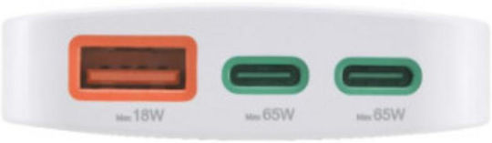 HAMA Wireless Charger with USB-A and 2 USB-C Output Ports 65W Power Delivery White