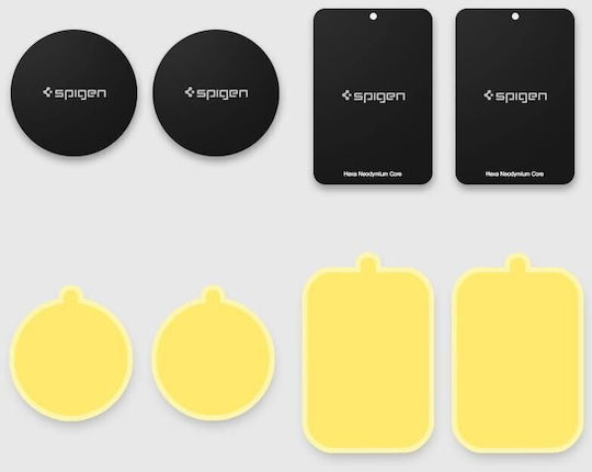 Spigen Μεταλλικά Αυτοκόλλητα Kuel Mp4p Car Mount Metal Plates Μαύρο
