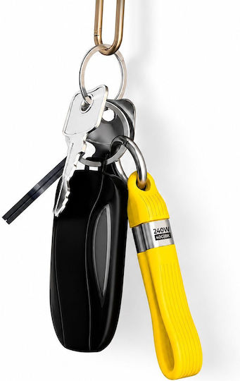Mobile Origin Braided / Flat / Keychain Cablu Video USB 2.0 USB-C tată - USB-C 240W PD Galben 0.13m MO-UK-CB17-YLW