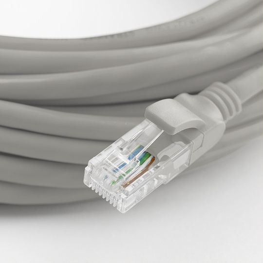 Qoltec Директно Свързване На Мед Кат.6 (Gigabit) Мрежов Кабел Ethernet 50м Сив