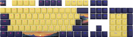 Dark Project DPKS177_SUNS1_ISO&ANSI Taste Pentru Tastatură PBT Cu Aspect ANSI și ISO 177 Bucăți