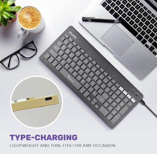 Alcatroz Xplorer GO! Kabellos Bluetooth Nur Tastatur Englisch US Slate