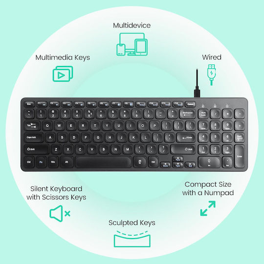 Perixx Periboard-215 Keyboard Only English US