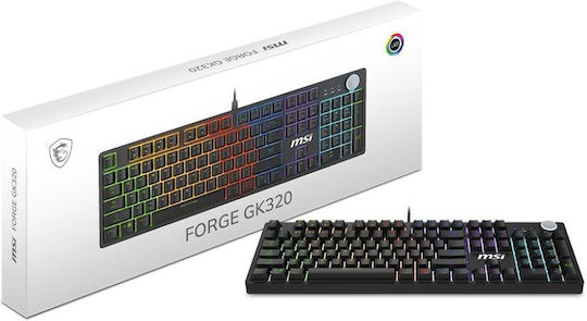 MSI Forge GK320 Gaming Mechanical Keyboard with Custom Red Switches and RGB Lighting (English US)