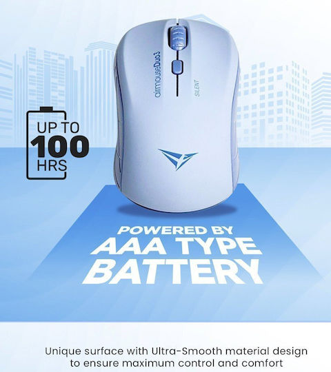 Alcatroz DUO Ασύρματο Εργονομικό Bluetooth Ποντίκι Mist