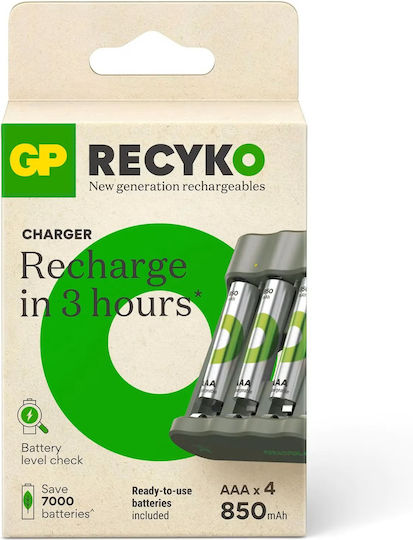 GP Batteries ReCyko B441 Φορτιστής 4 Μπαταριών Ni-MH Μεγέθους AA/AAA