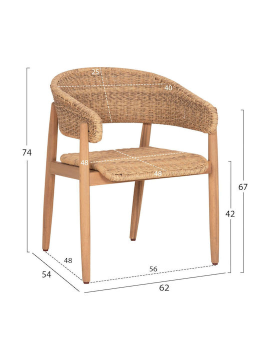 Outdoor Dining Set Raikko 7 Pieces Natural