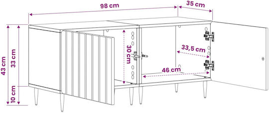 vidaXL TV-Ständer aus geräucherter Eichenholz M49xT35xH43cm
