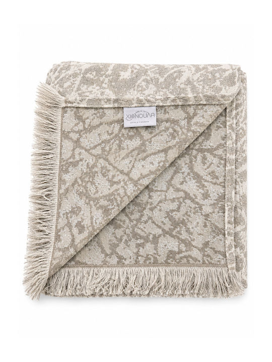 Xionoula Home Cuverturi Pentru Canapea 3 Locuri Jacquard 180x300cm Gri Deschis