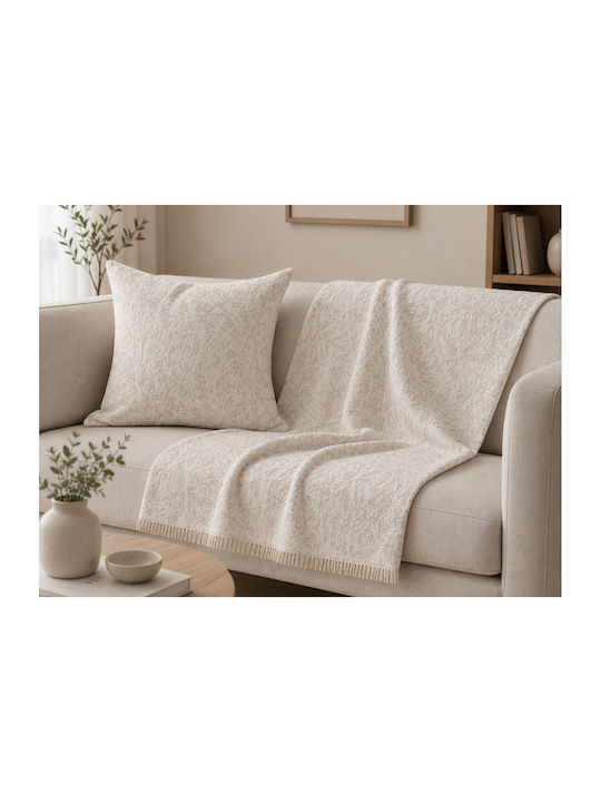 Xionoula Home Cuverturi Pentru Canapea 2 Locuri Jacquard 180x250cm Ecru