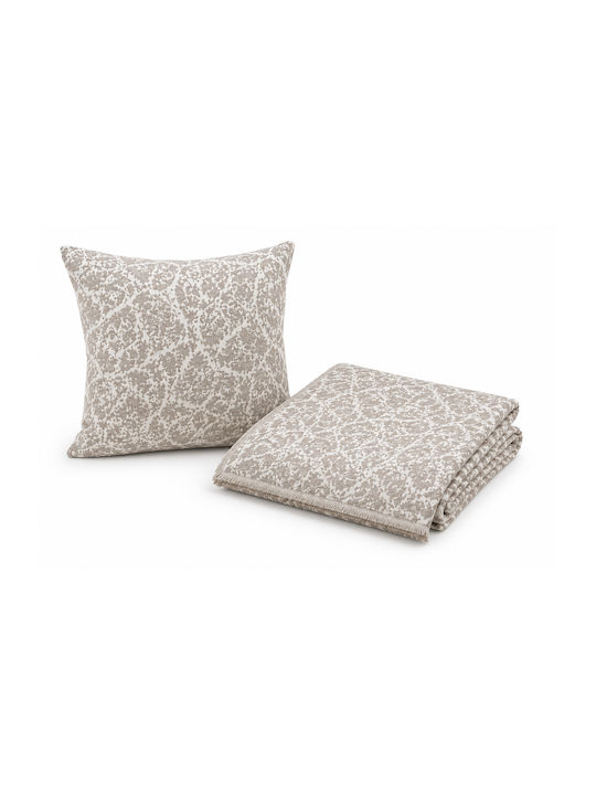Xionoula Home Cuverturi Pentru Canapea 2 Locuri Jacquard 180x250cm Gri Deschis