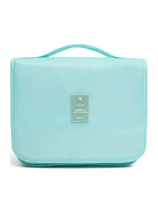 Abyz Foldable Travel Makeup Bag Hook Waterproof Multiple Compartments Light Blue 24x19cm Abyz Foldable Travel Makeup Bag Hook Waterproof Multiple Compartments Light Blue 24x19cm