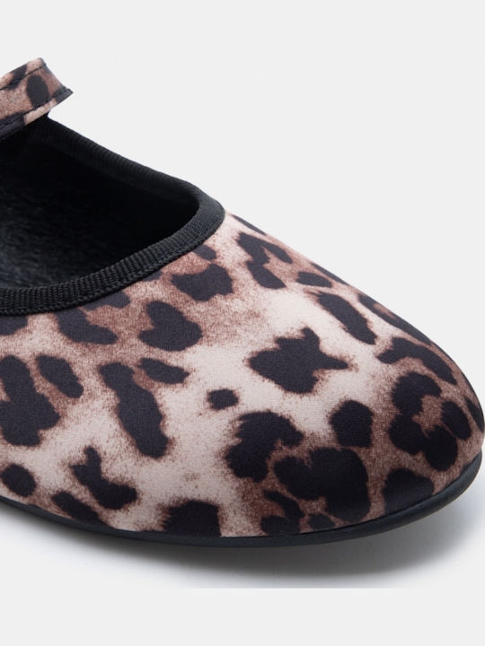 Damen Ballerinas Spitz zulaufend Mit Riemen Animal