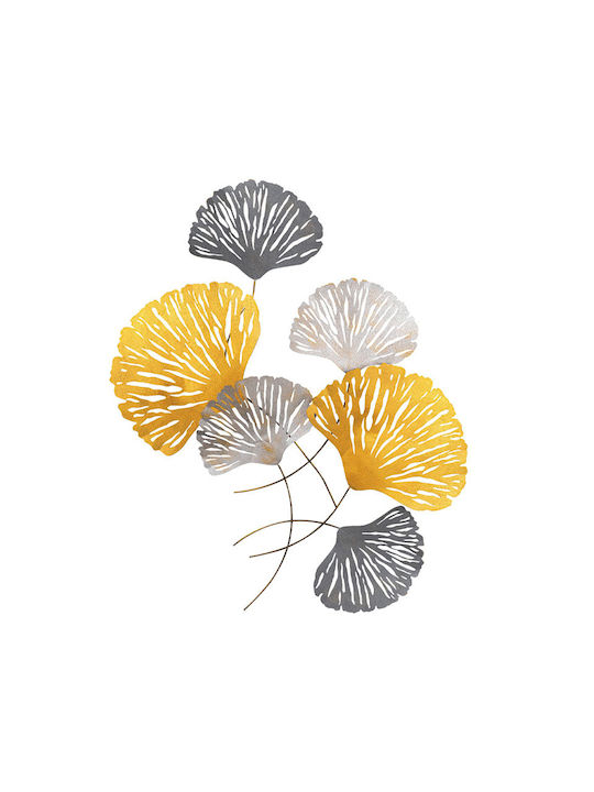 Megapap Wandbehang Flower Handgefertigt Bronzefarben aus Stoff 100x75cm