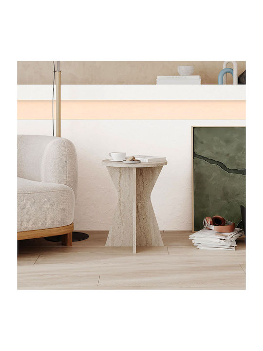 Кръгла Странична Маса Дървена Travertine Ш40xД40xВ51.8см.