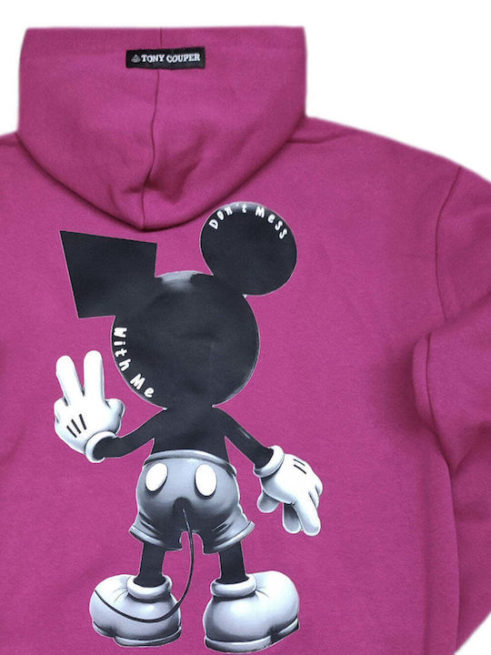Men's Long Sleeve Hoodie Tony Couper-h26/1-magenta Cool Mouse