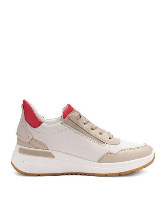 Γυναικεία Ανατομικά Sneakers Μπεζ-κοκκινο