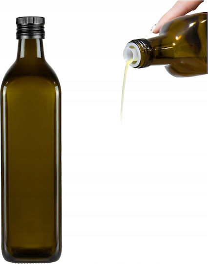 Bimberek Δοχείο Λαδιού Γυάλινο με Ροή 750ml ΜΑΥΡΟ