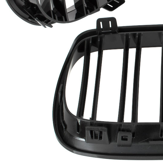 BMW 3 E92 E93 06-10 Kühlergrills Zwischen Scheinwerfern Nieren Links + Rechts Set Schwarz Hochglanz Doppelstange