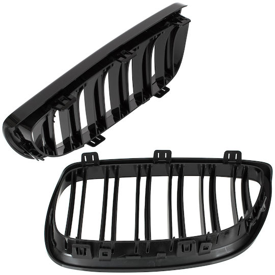 BMW 3 E92 E93 06-10 Kühlergrills Zwischen Scheinwerfern Nieren Links + Rechts Set Schwarz Hochglanz Doppelstange