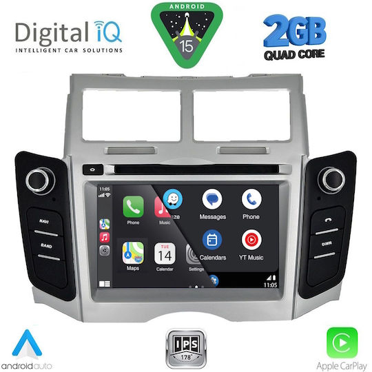 Digital IQ Автомобилна Аудио Система за Toyota Yaris 2006-2011 (Bluetooth/USB/Вграден Wi-Fi/GPS/Apple CarPlay/Android Auto) с Touch Screen 7"