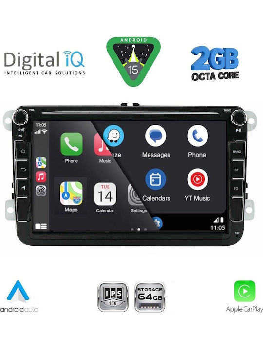 Digital IQ Car Audio System 2004-2014 Bluetooth USB WiFi GPS Apple CarPlay Android Auto with 8" Touch Screen