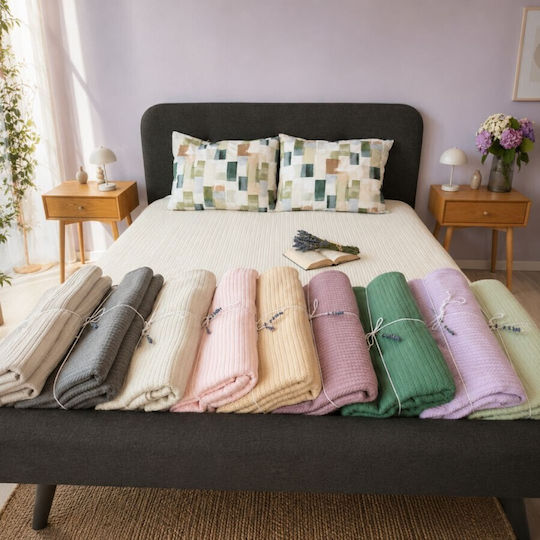 Pucioasa Knitted Single Blanket 160x220cm Dark Grey