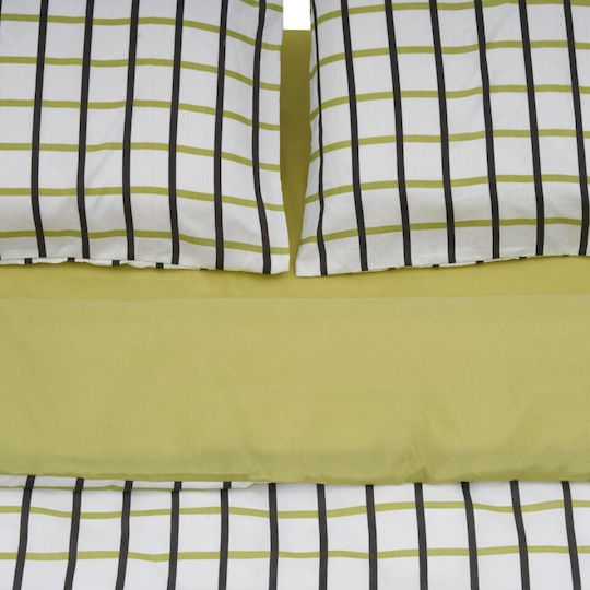 Heinner Heinner Bettbezug Set 200x220cm Doppel mit 2 Kissenbezügen & 1 Bettlaken Checker
