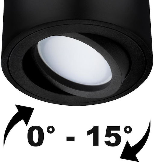 Spoturi Pentru Tavan și Perete Halogen Mobil Rotund Negru 50mm Amat-s Lumiled