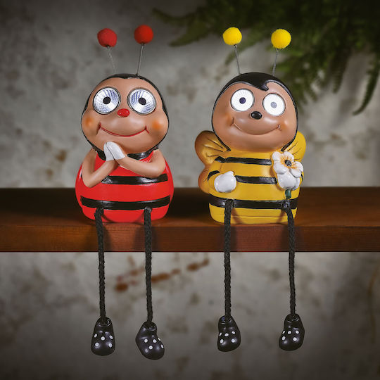 Solar LED Bienen Gartenlampe 26 Cm 2 Kühle Weiße LEDs Außendekoration 2 Modelle IP44