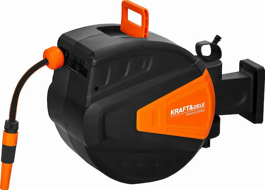 Furtun de grădină retractabil 25 m + 2 m Kraft&dele 1/2" tambur automat Kd2154