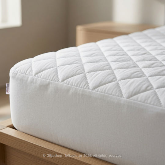 Casa Colori Protective Cover Single with Skirt White 100x200+30cm