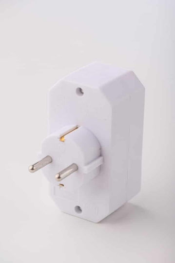 Dreifach-Steckdosenleiste 1x Schuko + 2x Euro 16a 250v Weiß