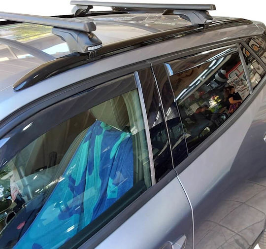 Menabo Aluminum Car Roof Bars for Peugeot 2008 2019 Set with Roof Rack Legs and Lock Black