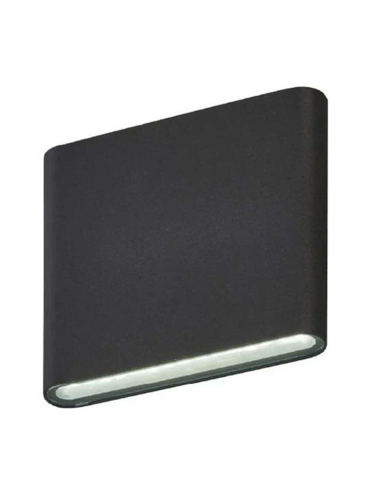 Lumină De Perete Exterior Led C30 Putere 6w A+ Rezistent La Apă Și Praf Alb Cald 3000k Aluminiu Negru