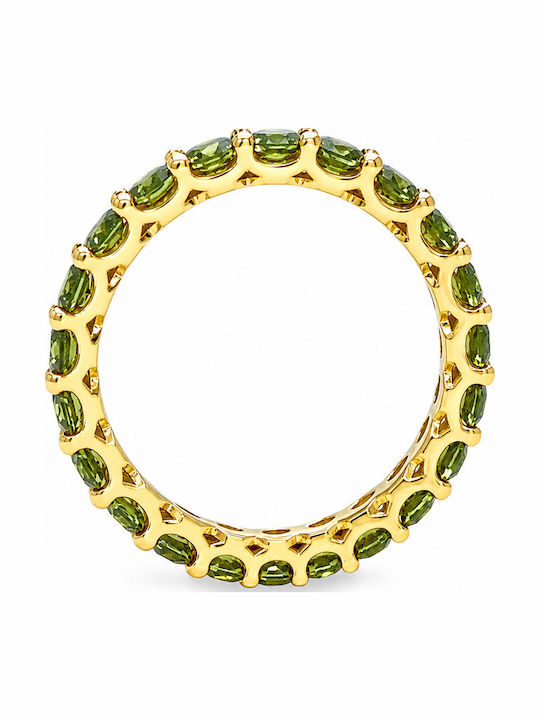 Verita Women's Eternity Band Ring with Zircon Made of Gold Plated Silver