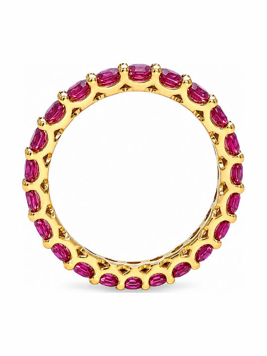 Verita Women's Eternity Band Ring with Zircon in Gold Plated Silver