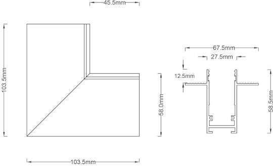 Inner Corner Magnetic Mini Recessed Sandy White1pc