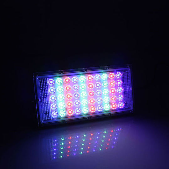 Водоустойчив LED прожектор 50W RGB с дистанционно IP66
