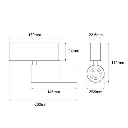 Baris Light Linear Ceiling Light 60cm