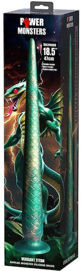 Power Monsters Dildo με Βεντούζα Πράσινο